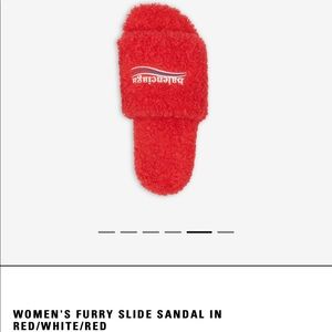 Balenciaga Red Furry Slides